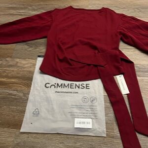 Commense Deep Red Long Sleeve Blouse